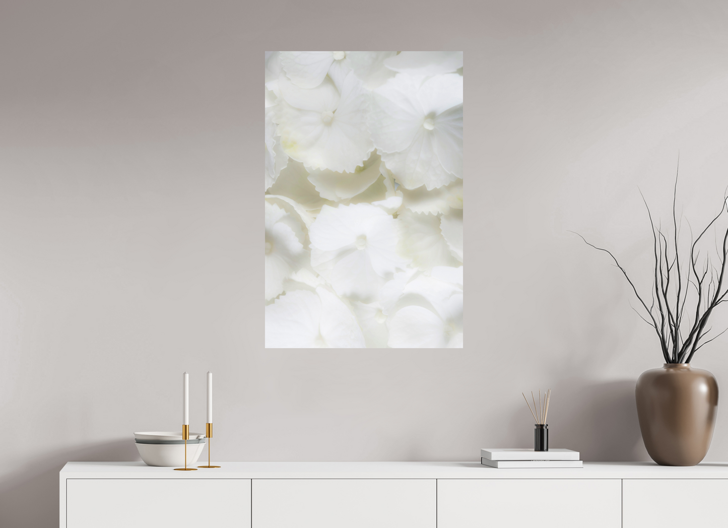 60 x 90 cm, ChromaLuxe HD Metal Print Bauernhortensie