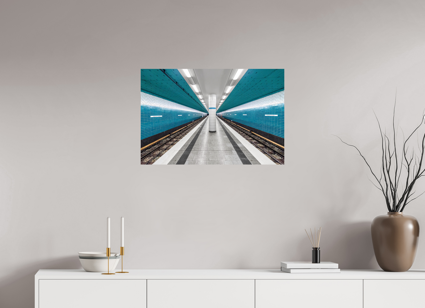 75 x 50 cm, Fine Art Print Metallic Edition Hammer-Kirche #1 Hamburg