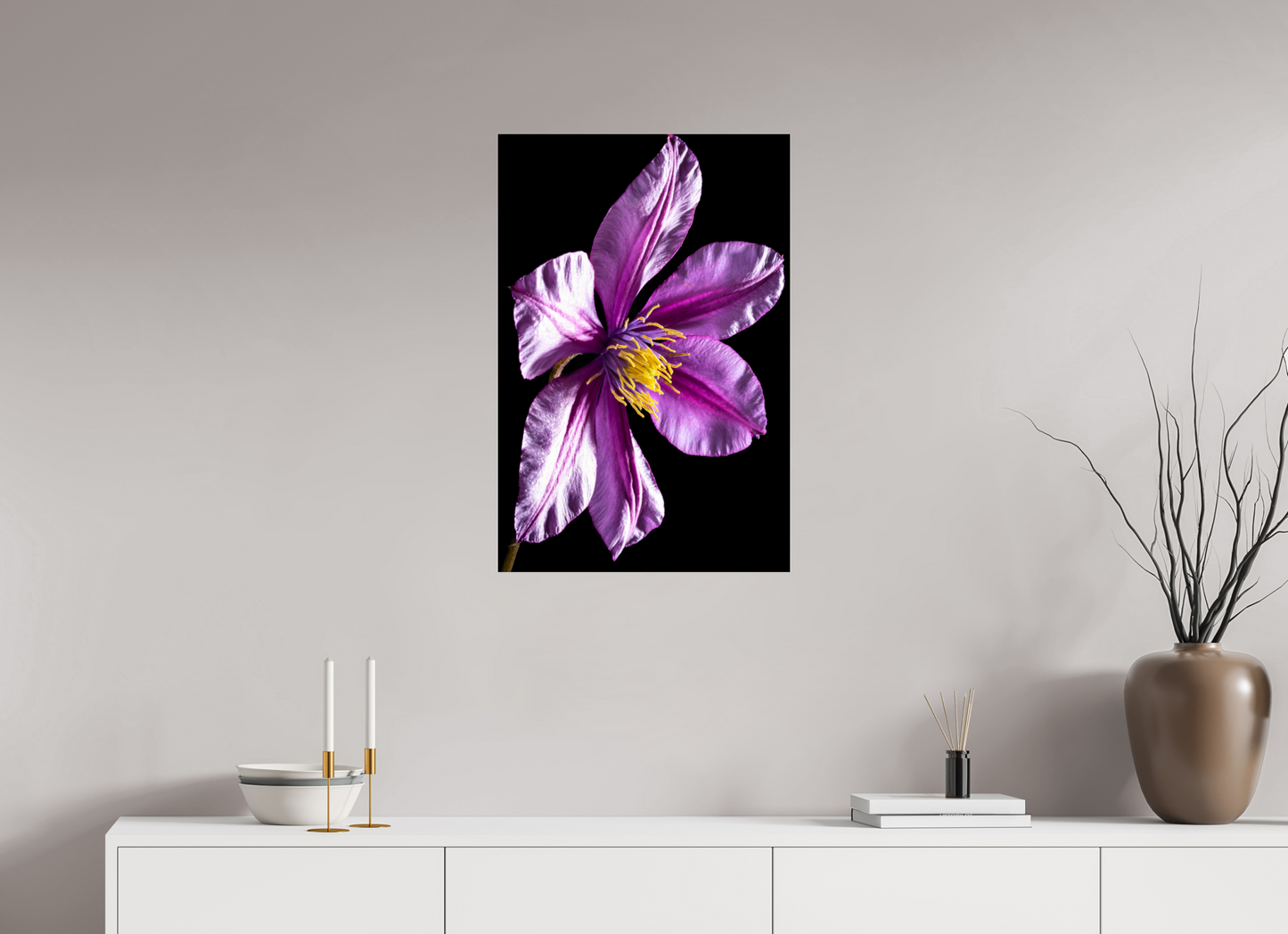 50 x 75 cm, Glänzender Foto-Abzug Acrylglas Clematis-05