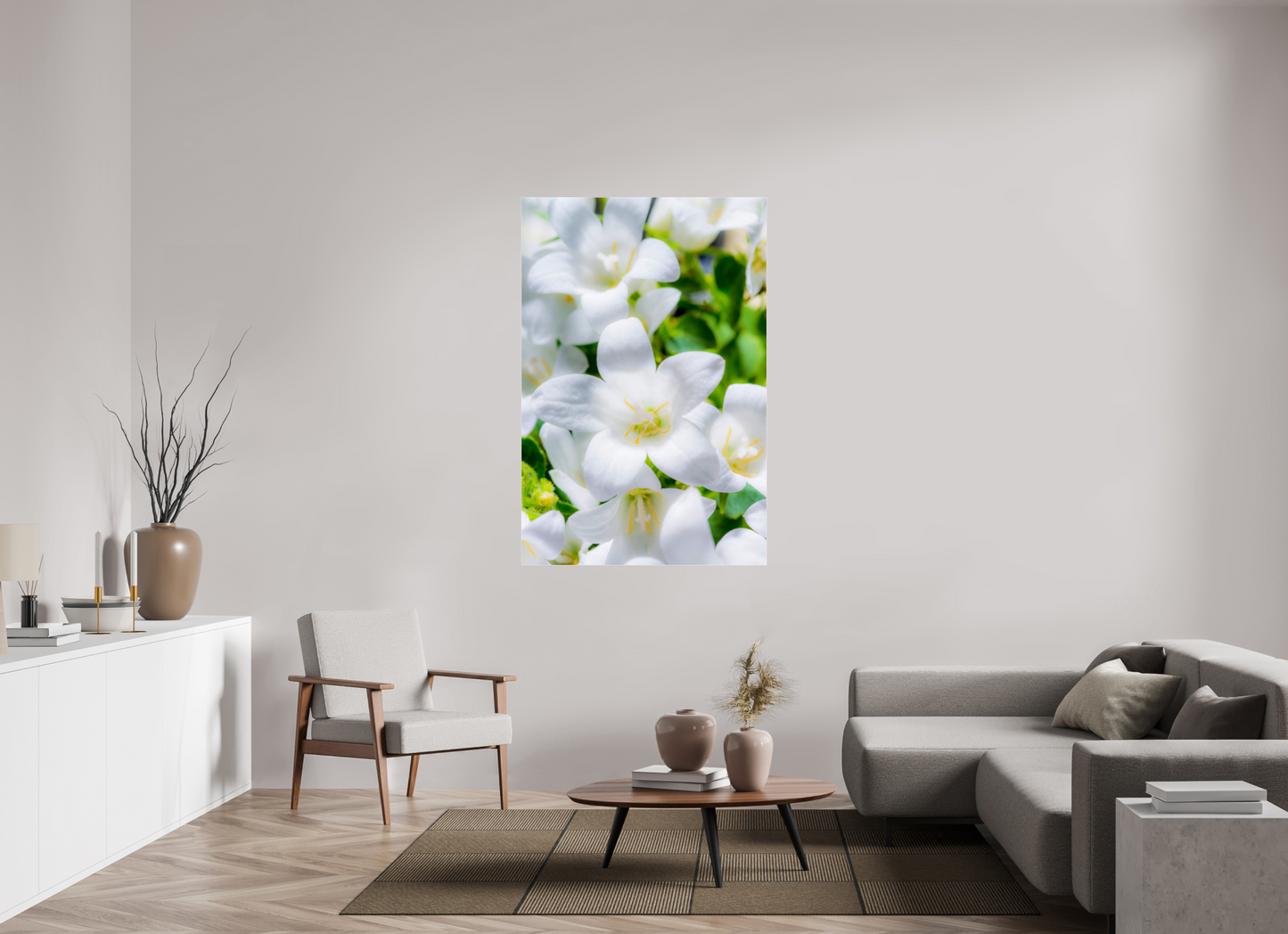 100 x 150 cm, Glänzender Foto-Abzug Acrylglas Glockenblume_03