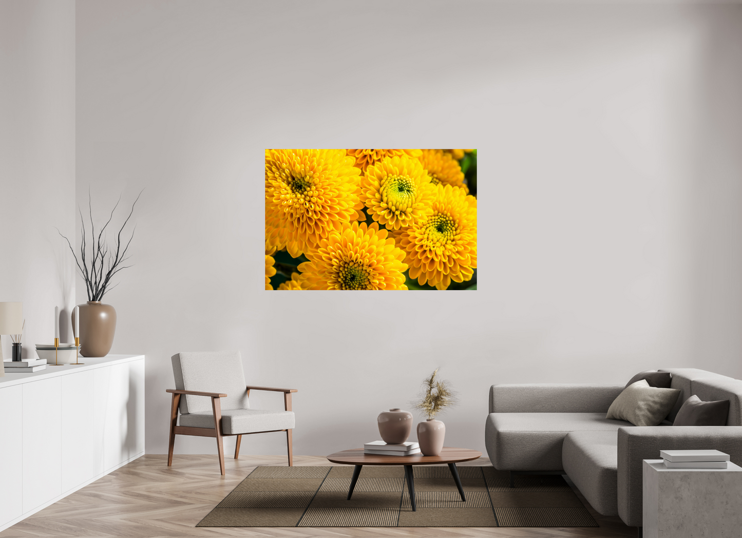 150 x 100 cm, ChromaLuxe HD Metal Print Chrysanthemen-06
