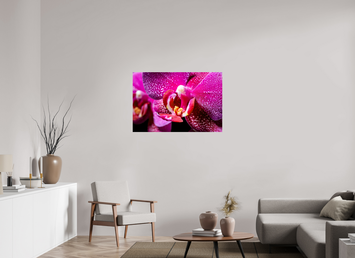 105 x 70 cm, Fine Art Print Baryta auf Alu-Dibond DORITAENOPSIS_BURGUNDY_01