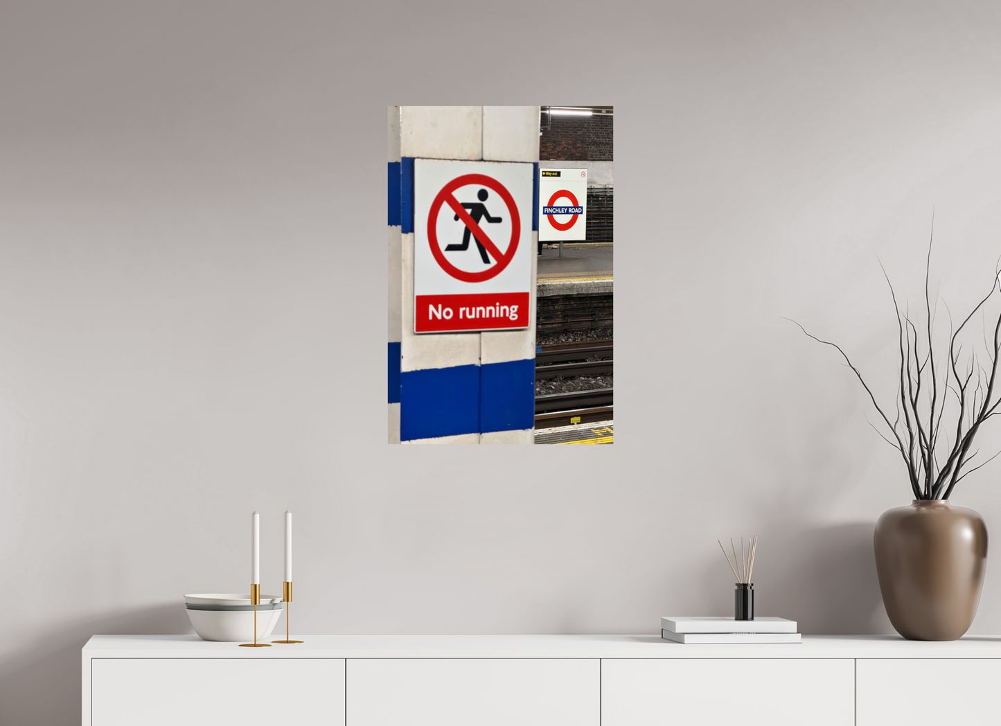 50 x 75 cm, Fine Art Print Metallic Edition Finchley-Road #1 London