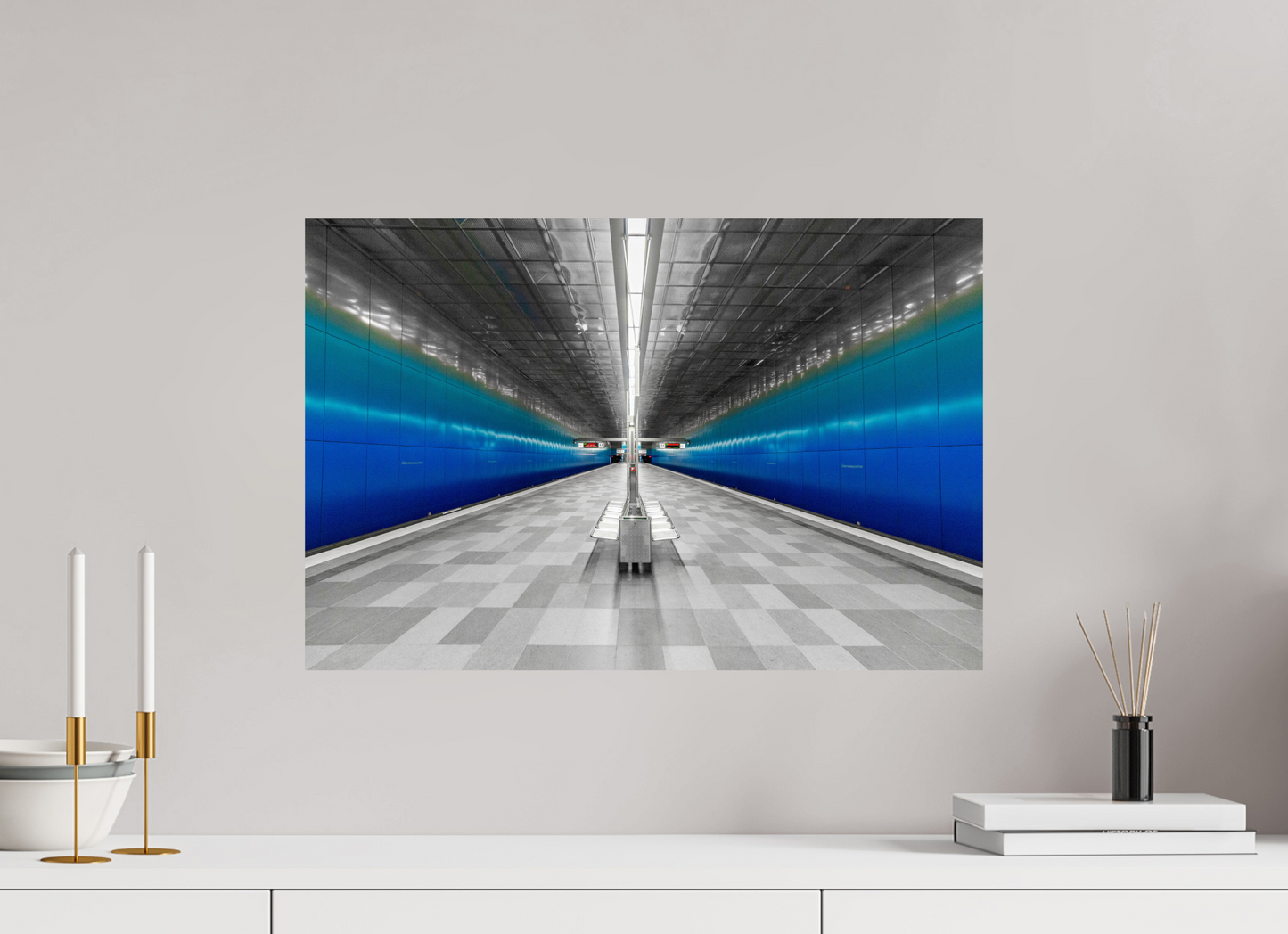 60 x 40 cm, Fine Art Print Metallic Edition Ueberseequaritier #1 Hamburg