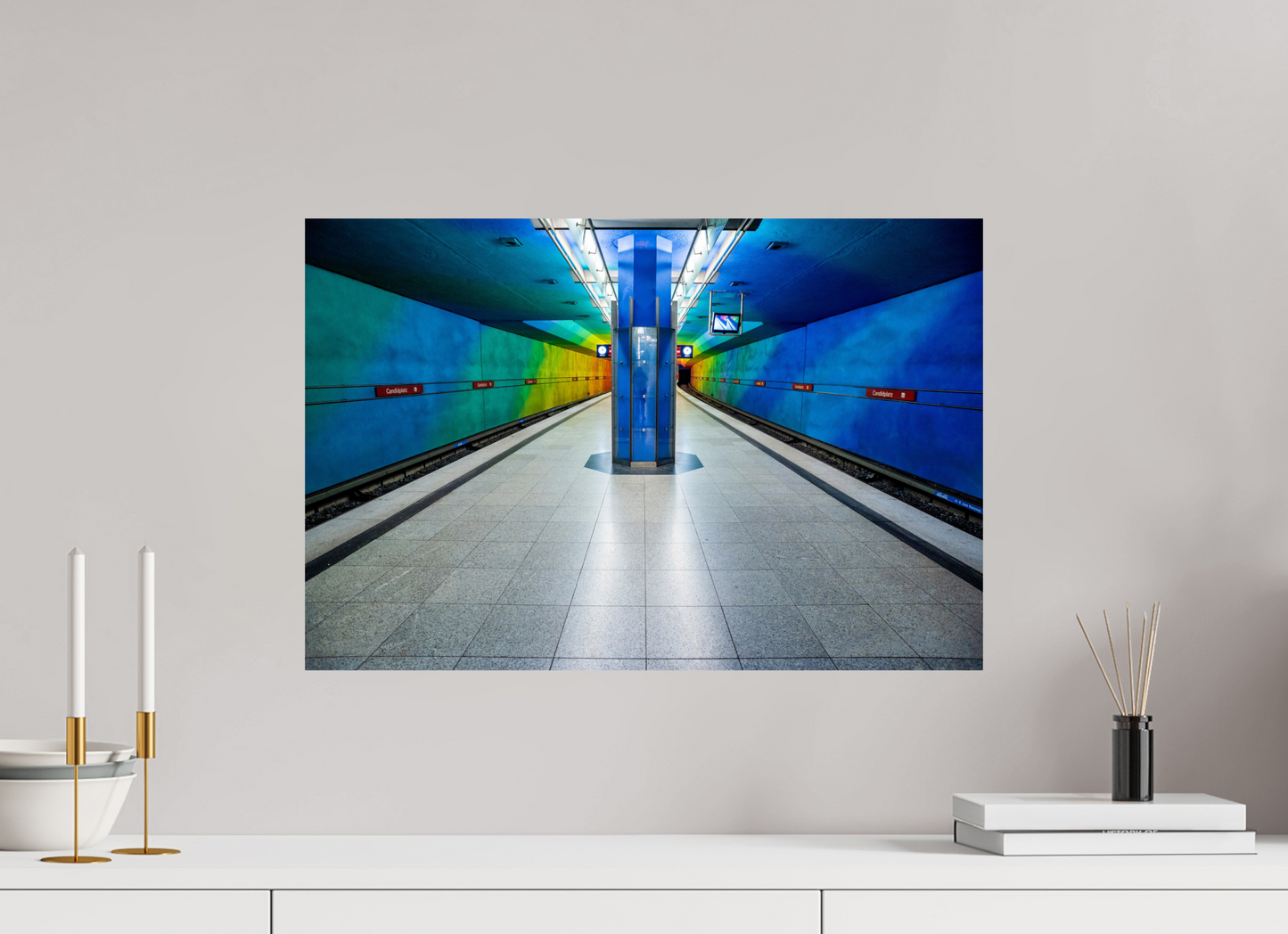 60 x 40 cm, Fine Art Print Metallic Edition Candidplatz #4 München