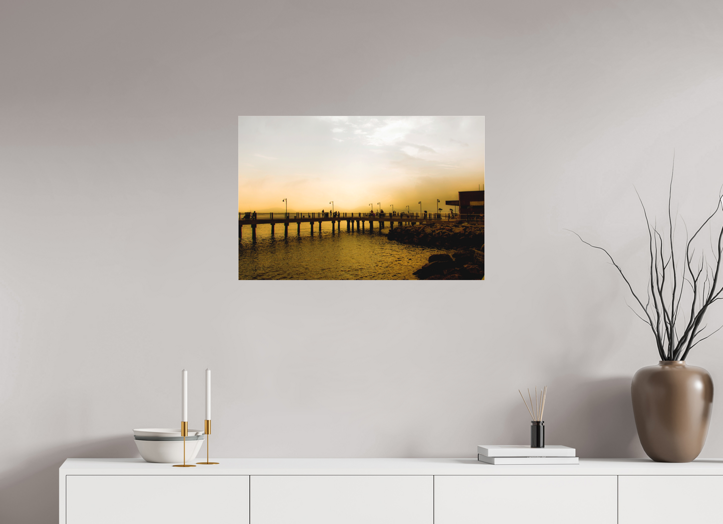75 x 50 cm, Fine Art Acrylglas Matt Deck do Pescador - Santos - SP