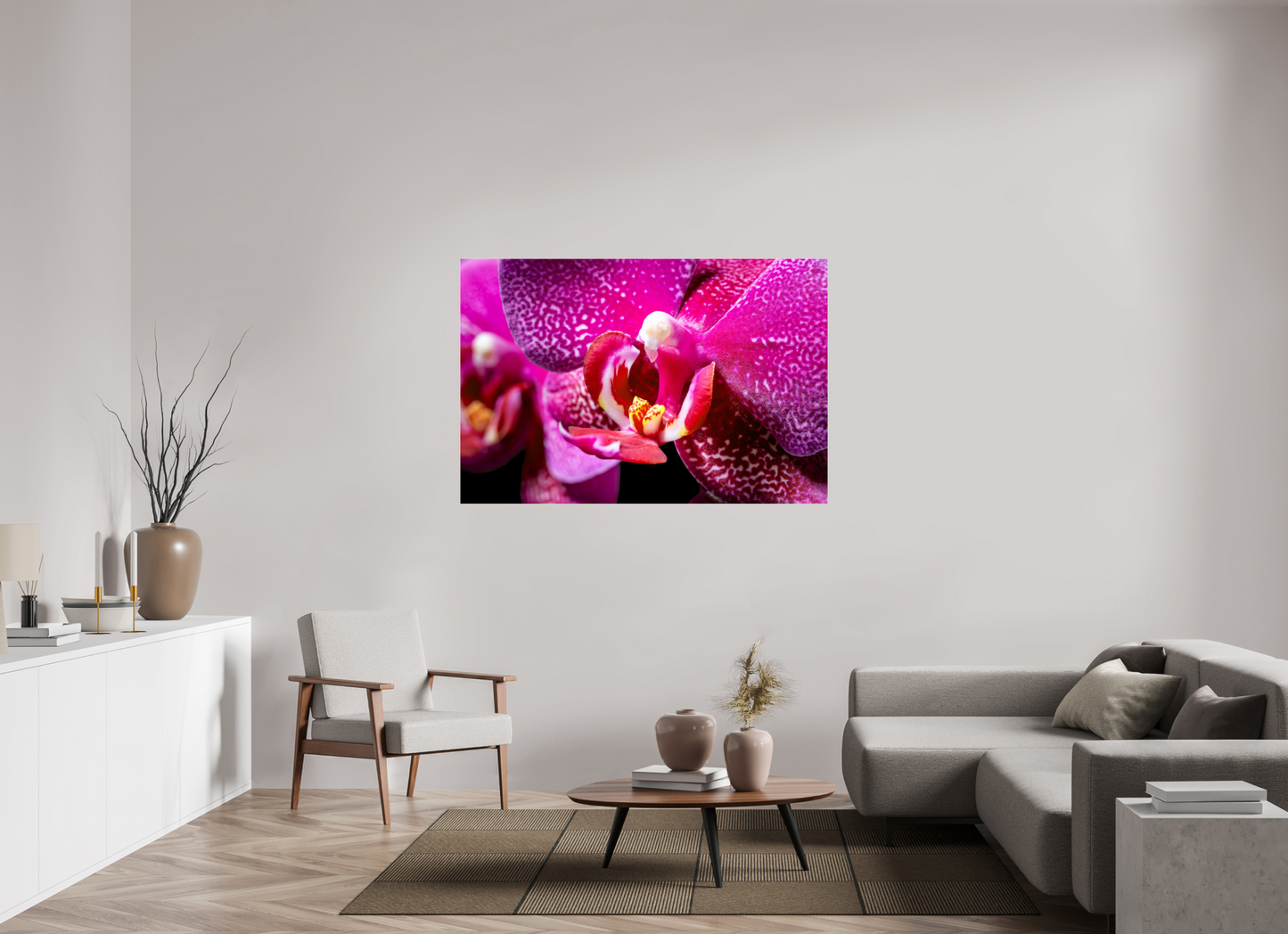 150 x 100 cm, Glänzender Foto-Abzug Acrylglas DORITAENOPSIS_BURGUNDY_01