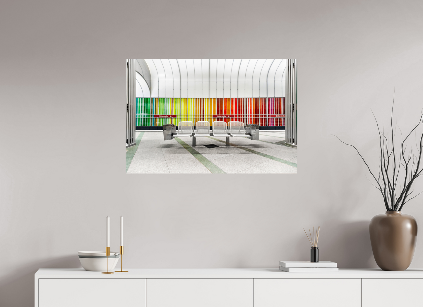 90 x 60 cm, Fine Art Print Metallic Edition Düfelrlstrasse #1 München