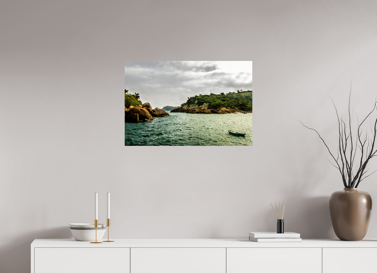75 x 50 cm, Fine Art Print auf Alu-Dibond ohne Aufhang Ilha Vitória - Ilhabela - SP