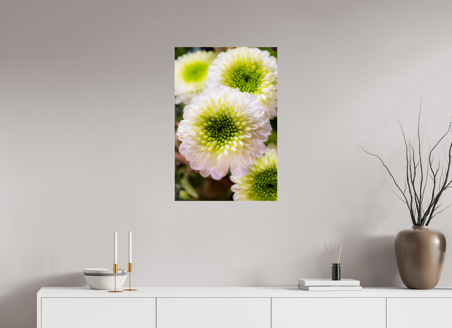 50 x 75 cm, Glänzender Foto-Abzug Acrylglas Chrysanthemen-01