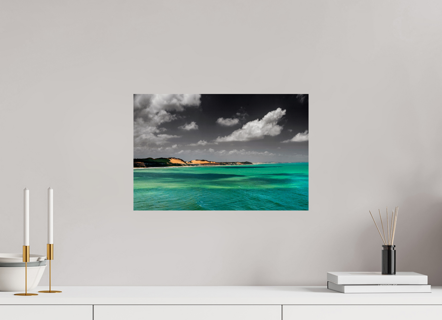 45 x 30 cm, Fine Art Print auf Alu-Dibond ohne Aufhang Mirante dos Golfinhos - Tibau do Sul - RN