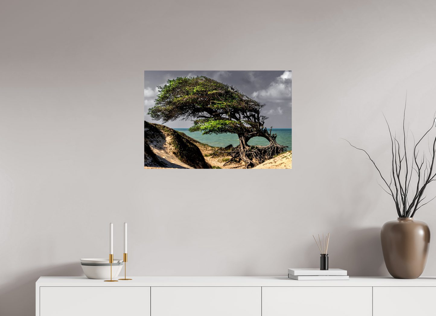 75 x 50 cm, Fine Art Print auf Alu-Dibond ohne Aufhang Farol de São Roque - Maxaranguape - PB