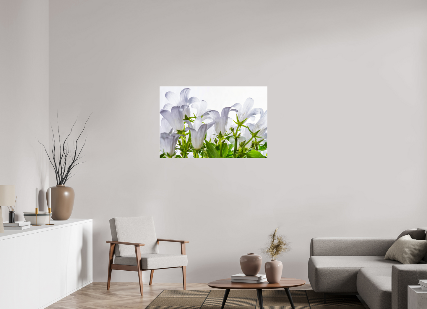 105 x 70 cm, Glänzender Foto-Abzug Acrylglas Glockenblume_01