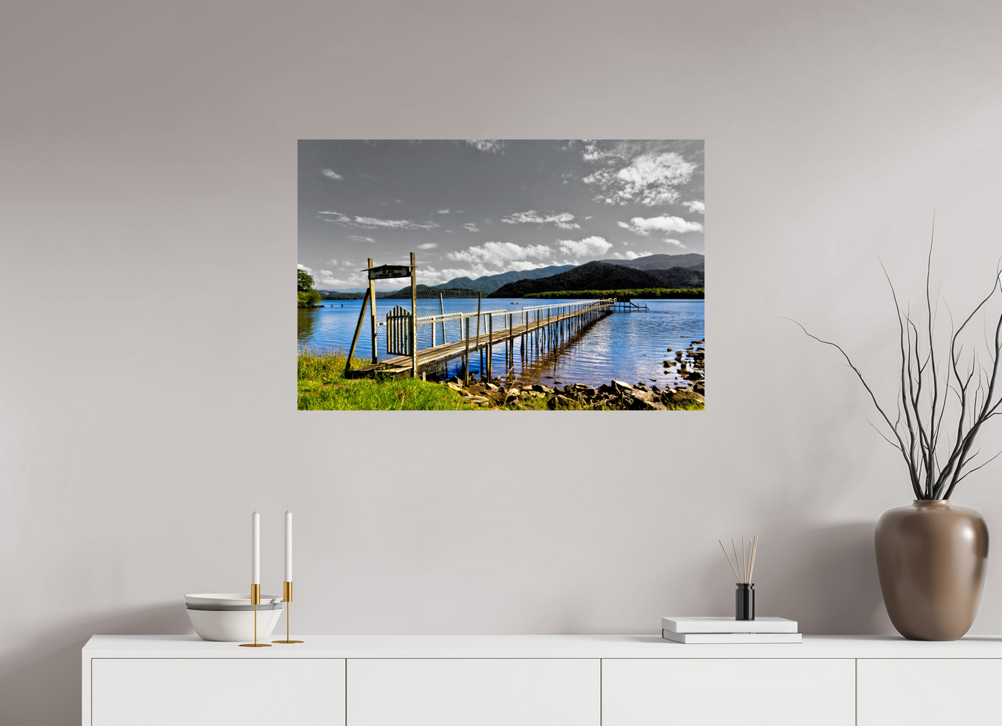 90 x 60 cm, Fine Art Print auf Alu-Dibond ohne Aufhang Canal de Bertioga - Guarujá - SP