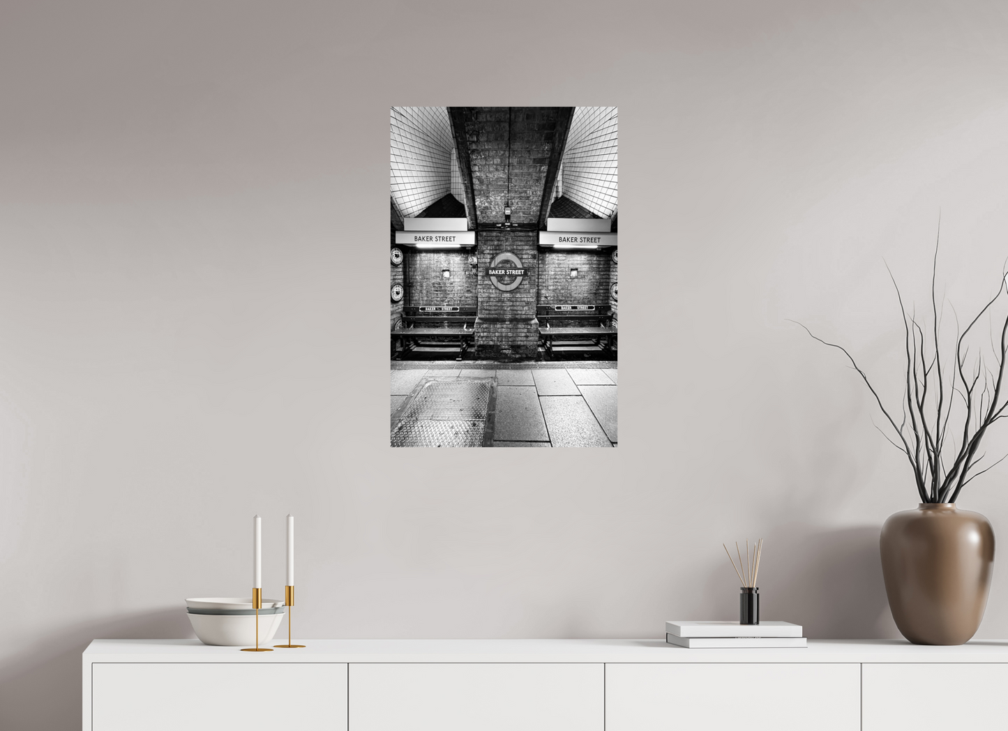 50 x 75 cm, Fine Art Print Metallic Edition Baker-Street #5 London