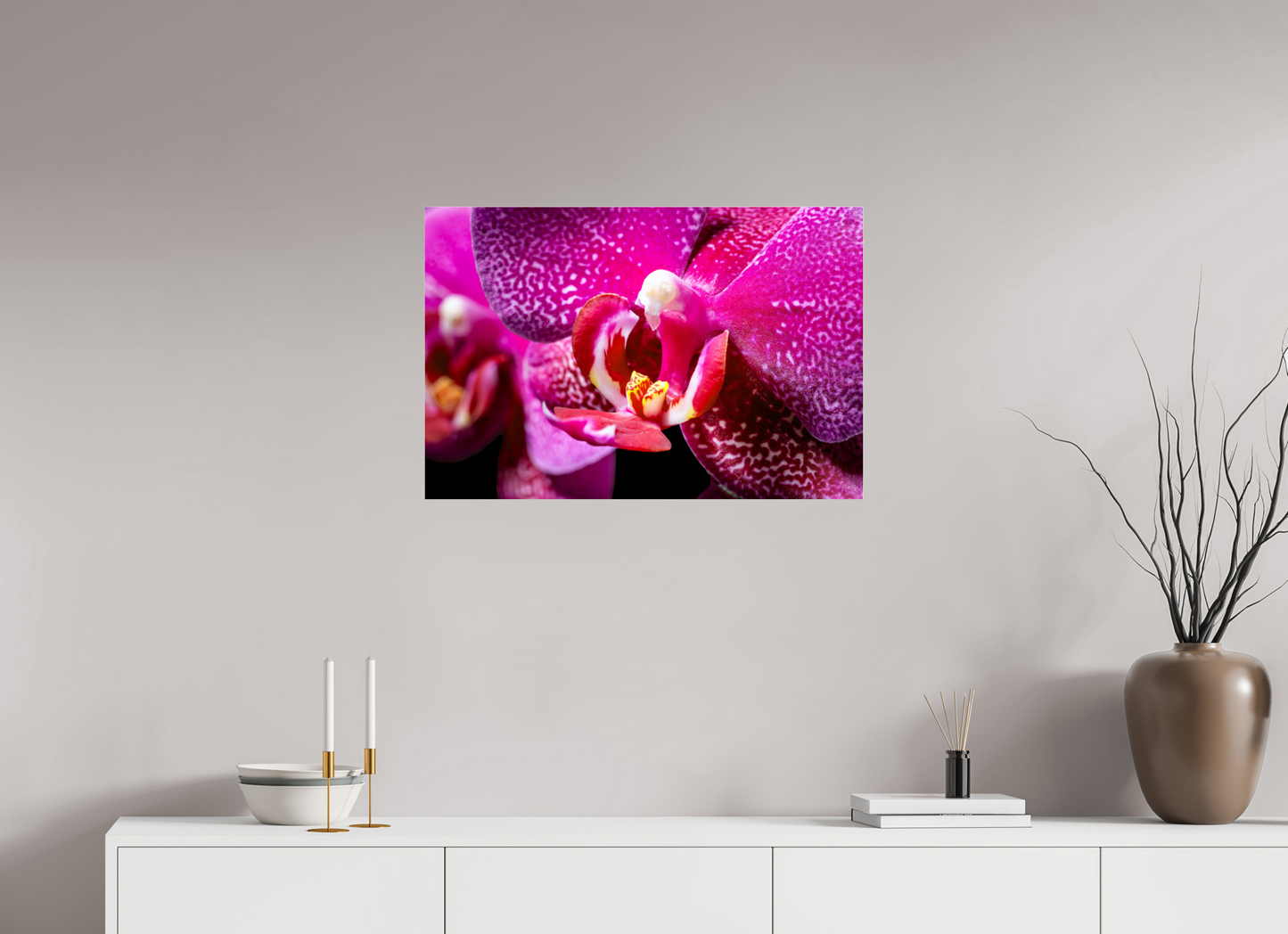 75 x 50 cm, Glänzender Foto-Abzug Acrylglas DORITAENOPSIS_BURGUNDY_01