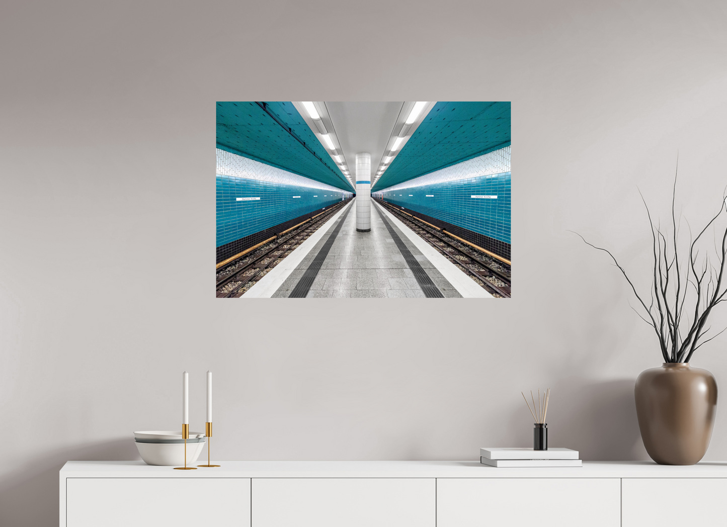 90 x 60 cm, Fine Art Print Metallic Edition Hammer-Kirche #1 Hamburg