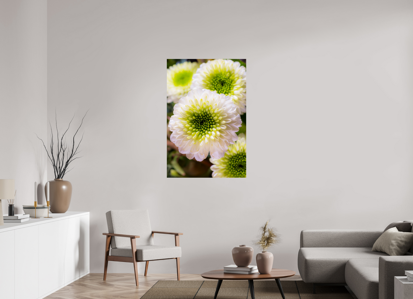 80 x 120 cm, ChromaLuxe HD Metal Print Chrysanthemen-01