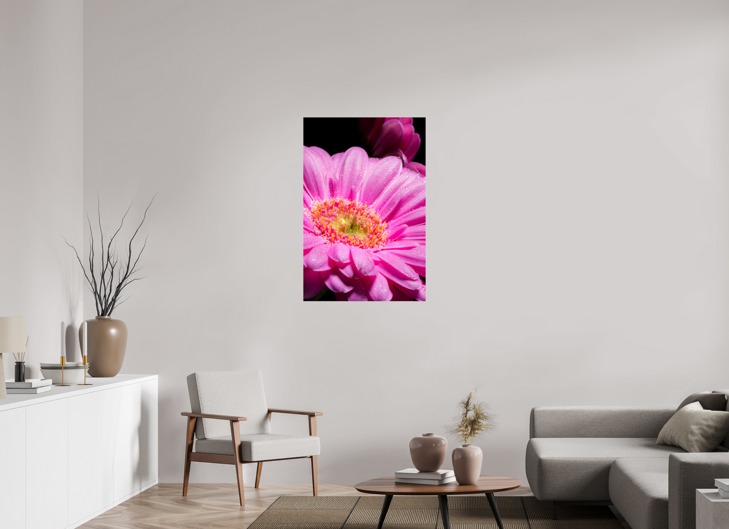 70 x 105 cm, Glänzender Foto-Abzug Acrylglas Gerbera_01