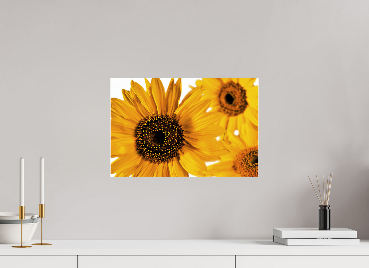45 x 30 cm, Glänzender Foto-Abzug Acrylglas Sonnenblume