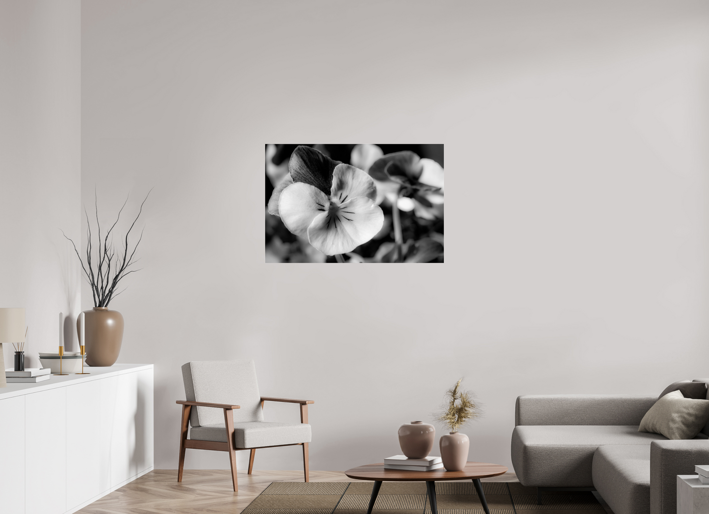 105 x 70 cm, Glänzender Foto-Abzug Acrylglas Hornveilchen_01