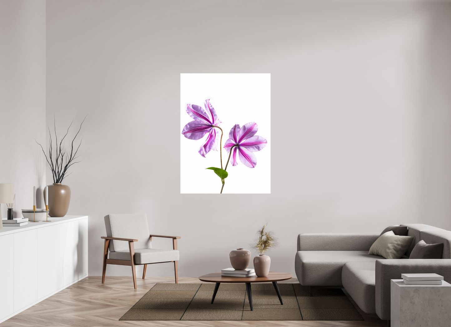 105 x 140 cm, Glänzender Foto-Abzug Acrylglas Clematis-01