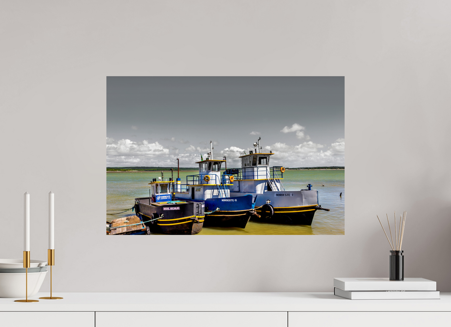 60 x 40 cm, Fine Art Print auf Alu-Dibond ohne Aufhang Rio Paraíba - Cabedelo - PB