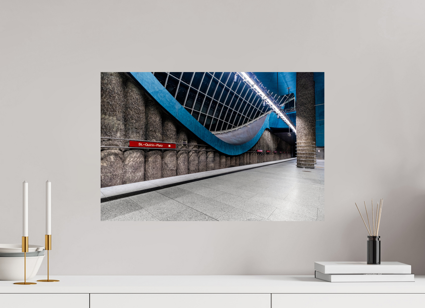 60 x 40 cm, Fine Art Print Metallic Edition St-Quirin-Platz #1 München