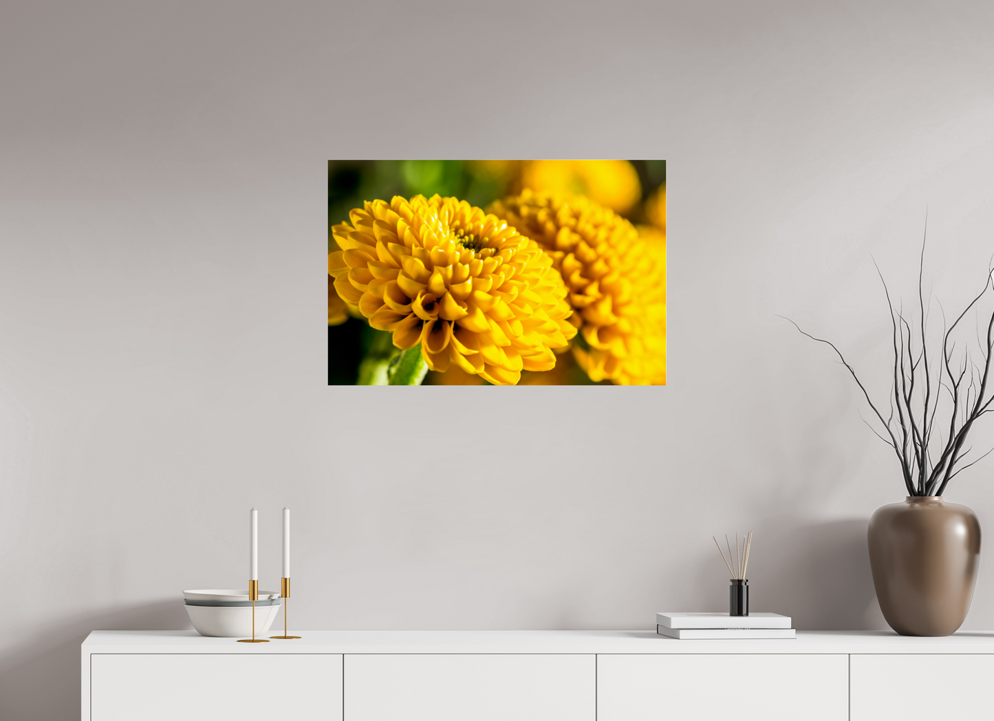75 x 50 cm, Glänzender Foto-Abzug Acrylglas Chrysanthemen-04