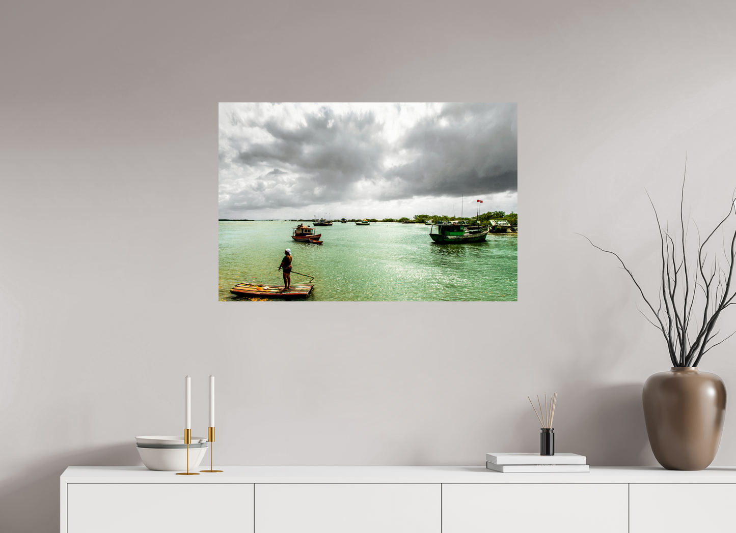 90 x 60 cm, Fine Art Print auf Alu-Dibond ohne Aufhang Rio João de Tiba - Santa Cruz Cabrália - BA
