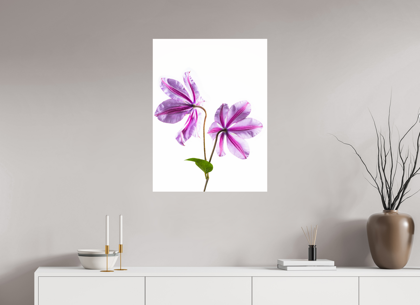 60 x 80 cm, Glänzender Foto-Abzug Acrylglas Clematis-01