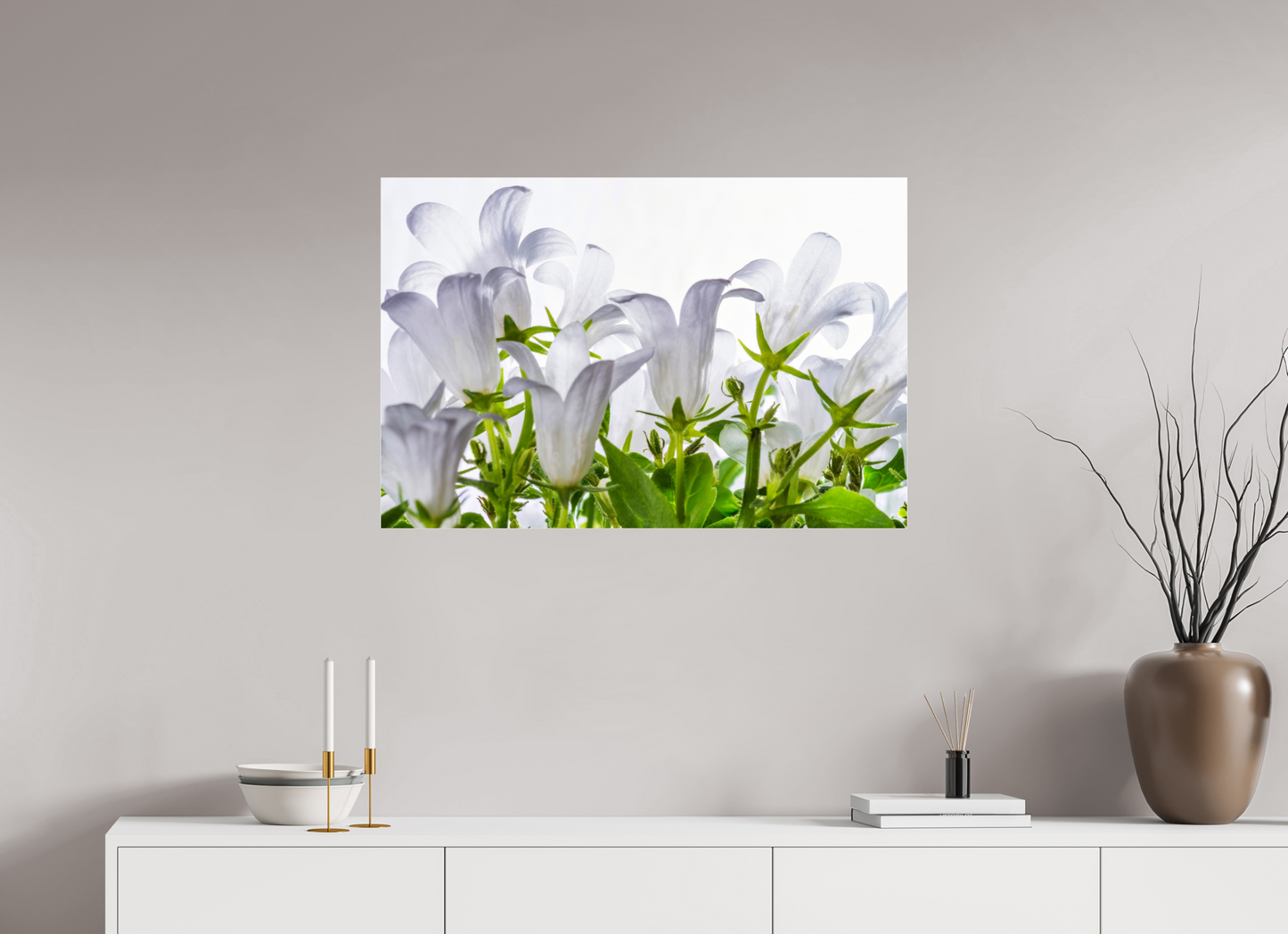 90 x 60 cm, Glänzender Foto-Abzug Acrylglas Glockenblume_01