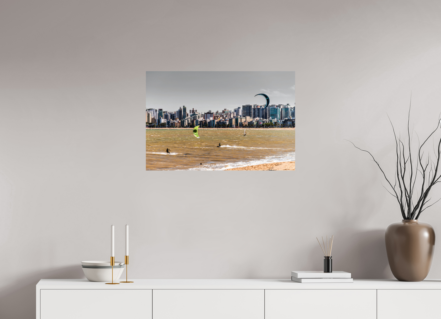 75 x 50 cm, Fine Art Print auf Alu-Dibond ohne Aufhang Praia de Camburi - Vitória - ES