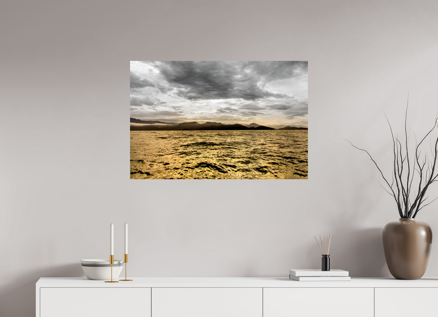 90 x 60 cm, Fine Art Print auf Alu-Dibond ohne Aufhang Ilha Do Mar Virado - Ubatuba - SP