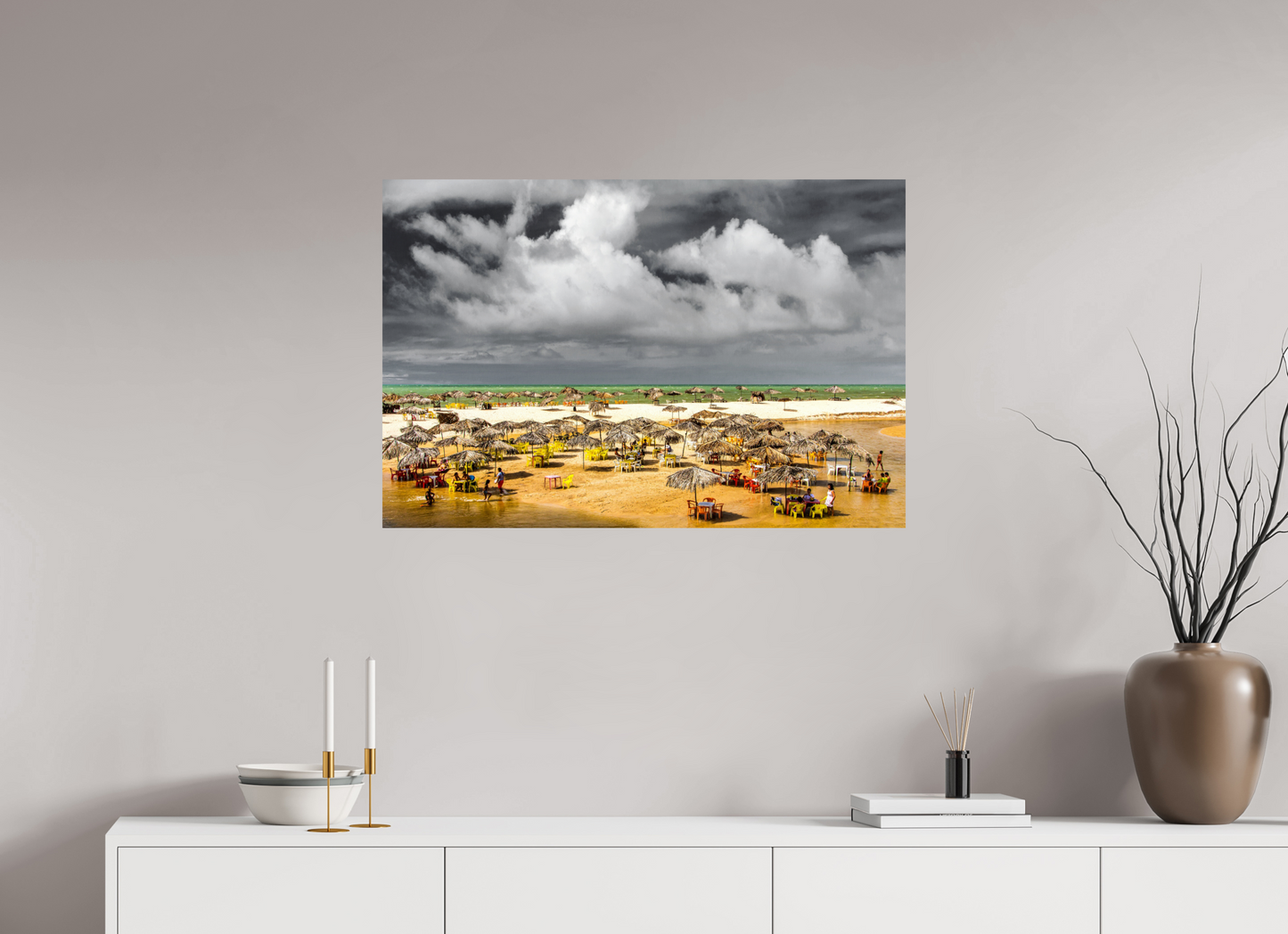 90 x 60 cm, Fine Art Print auf Alu-Dibond ohne Aufhang Praia Bela - Pitimbu - PB