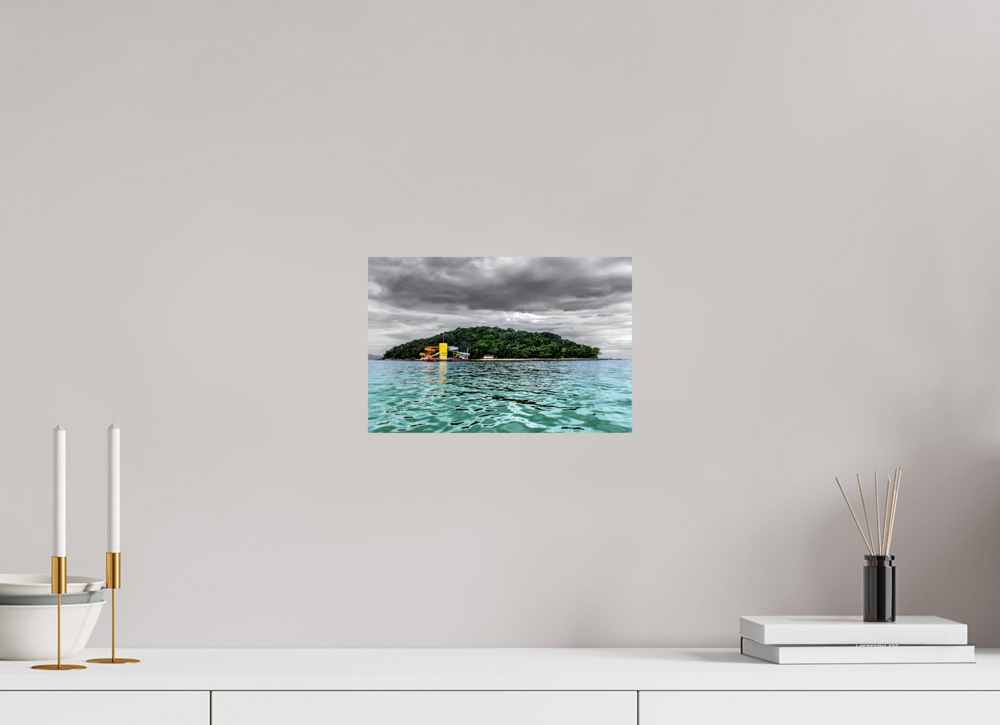 30 x 20 cm, Fine Art Print auf Alu-Dibond ohne Aufhang lha de Maranduba - Ubatuba - SP