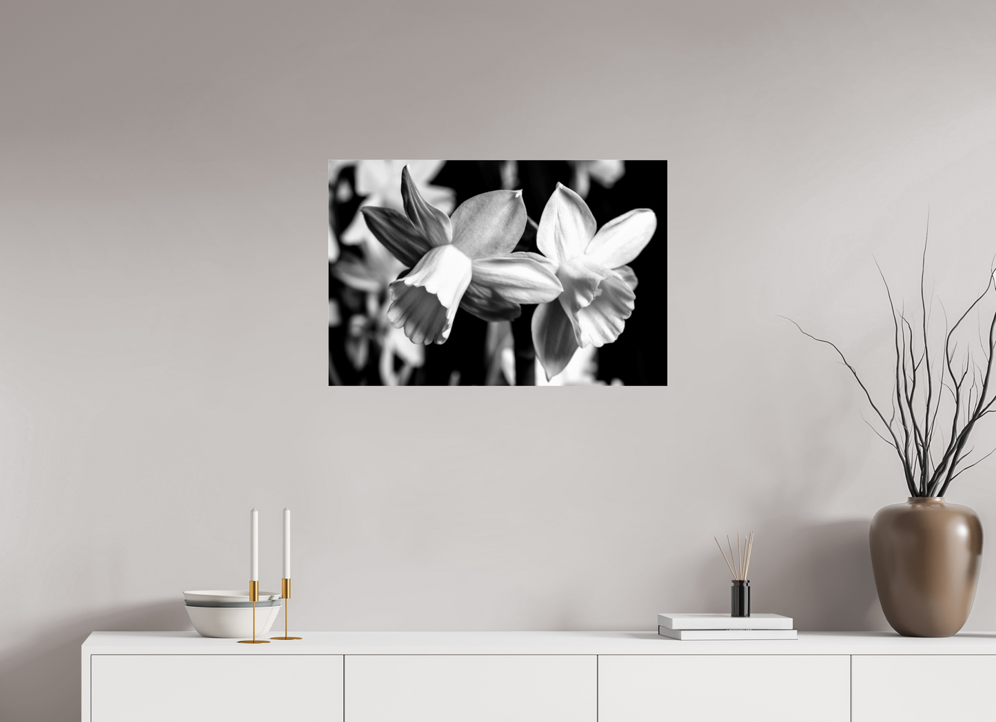 75 x 50 cm, Glänzender Foto-Abzug Acrylglas Narzisse_01