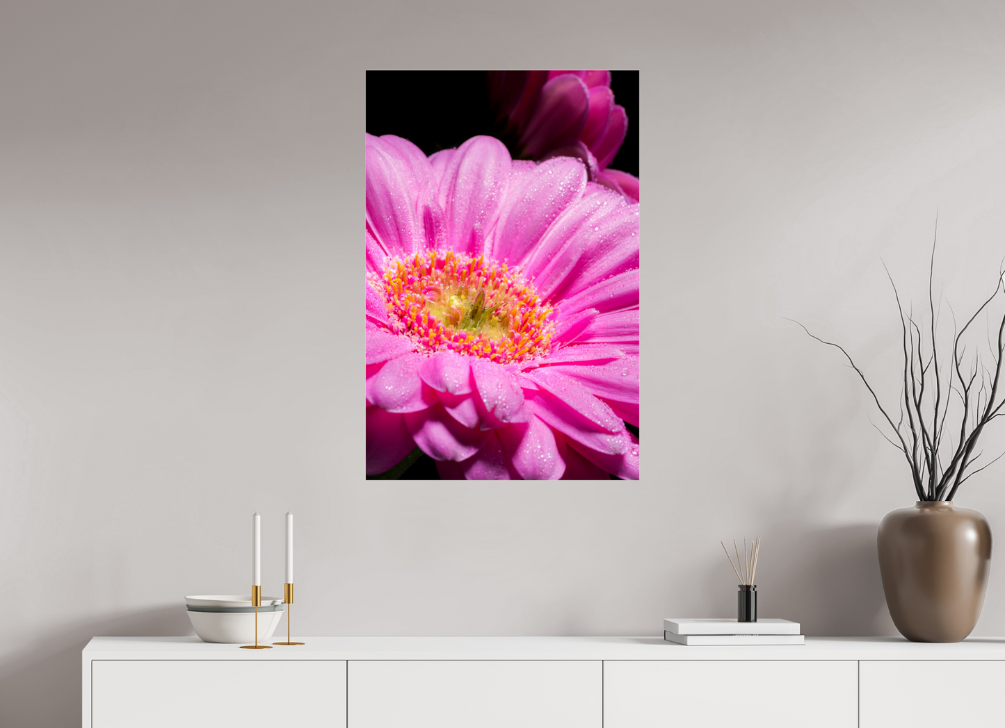 60 x 90 cm, Glänzender Foto-Abzug Acrylglas Gerbera_01