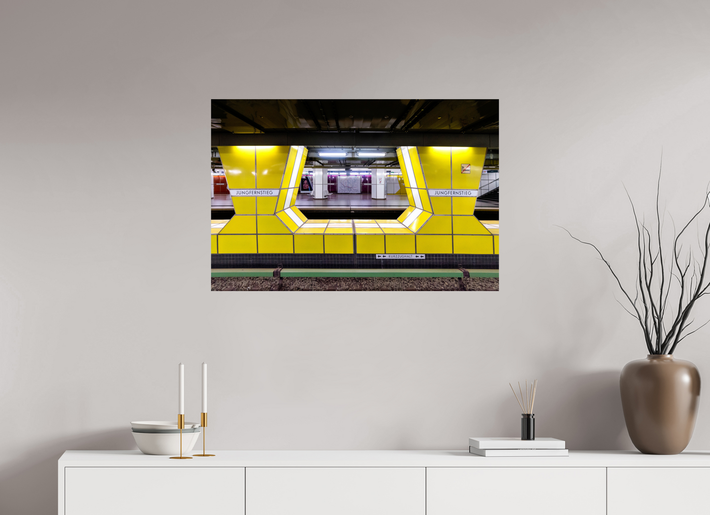 90 x 60 cm, Fine Art Print Metallic Edition Jungfernstieg #5 Hamburg