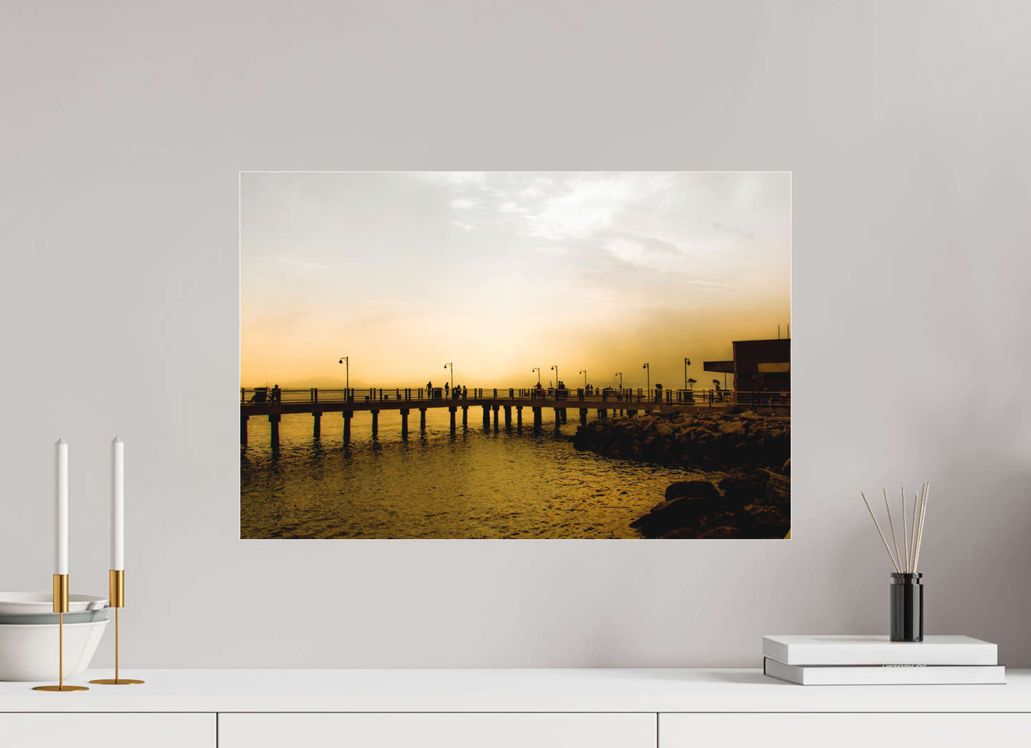 60 x 40 cm, Fine Art Acrylglas Matt Deck do Pescador - Santos - SP