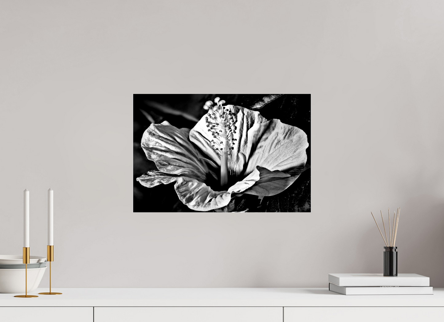 45 x 30 cm, Glänzender Foto-Abzug Acrylglas Hibiscus-01