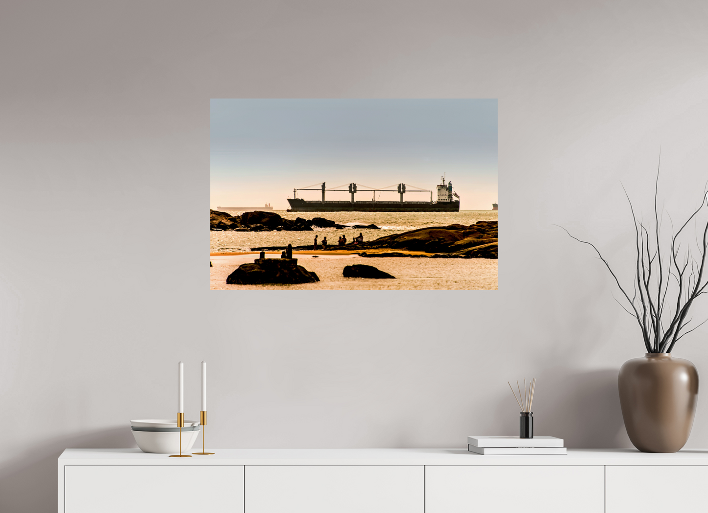 90 x 60 cm, Fine Art Print auf Alu-Dibond ohne Aufhang Praia da Costa - Vila Velha - ES