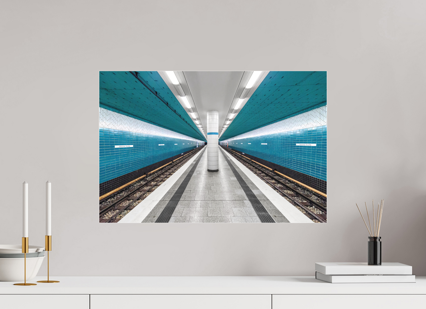 60 x 40 cm, Fine Art Acrylglas Matt Hammer-Kirche #1 Hamburg