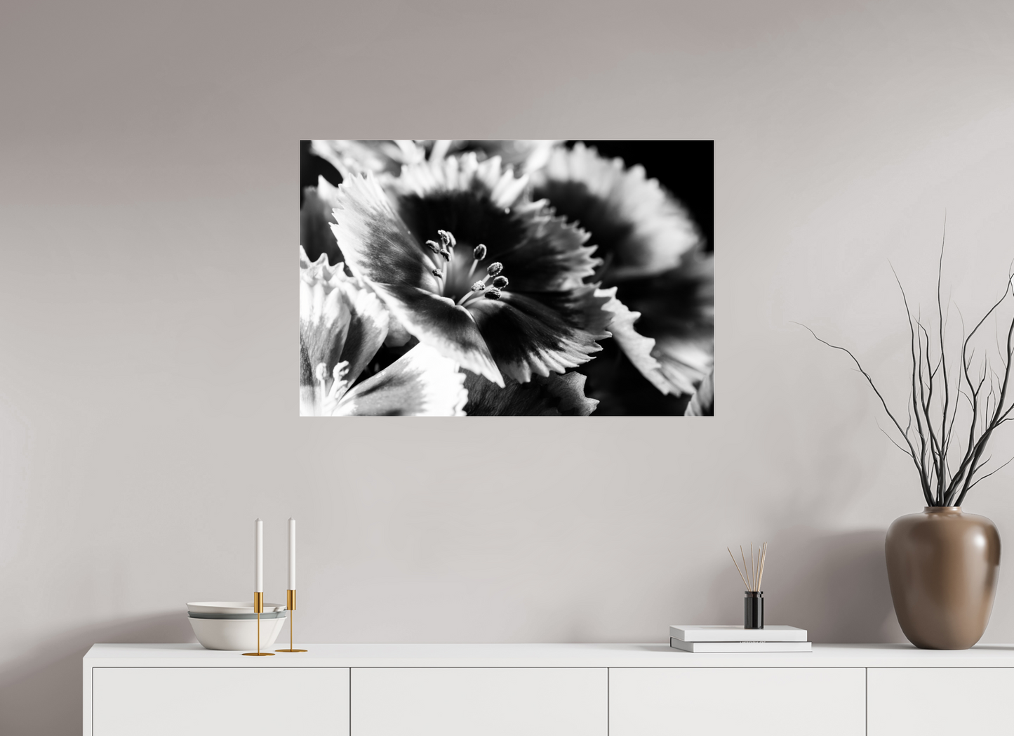90 x 60 cm, Glänzender Foto-Abzug Acrylglas Bartnelke_03