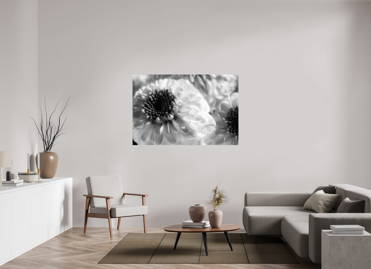 150 x 100 cm, ChromaLuxe HD Metal Print Chrysanthemen-07